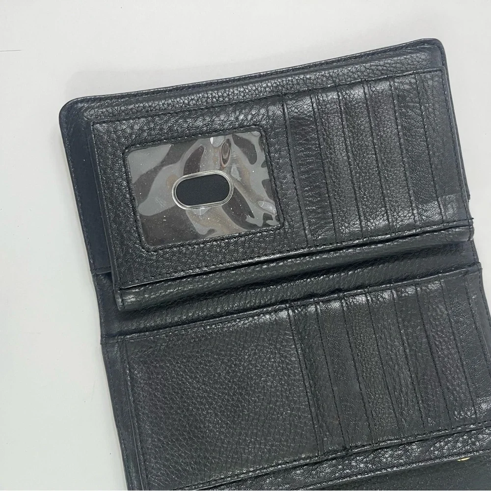 Tory Burch Black Leather Amanda Flap Continental Wallet - Picture 7 of 11